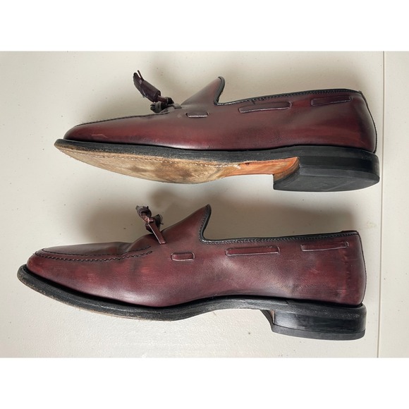 Allen Edmonds Grayson Tassel Loafers Burgundy Leather Men\'s Dress‎ Shoes 9.5D main image 15